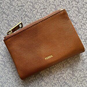 Fossil Lainie Brown Pebbled Leather Bi-Fold Women's Wallet